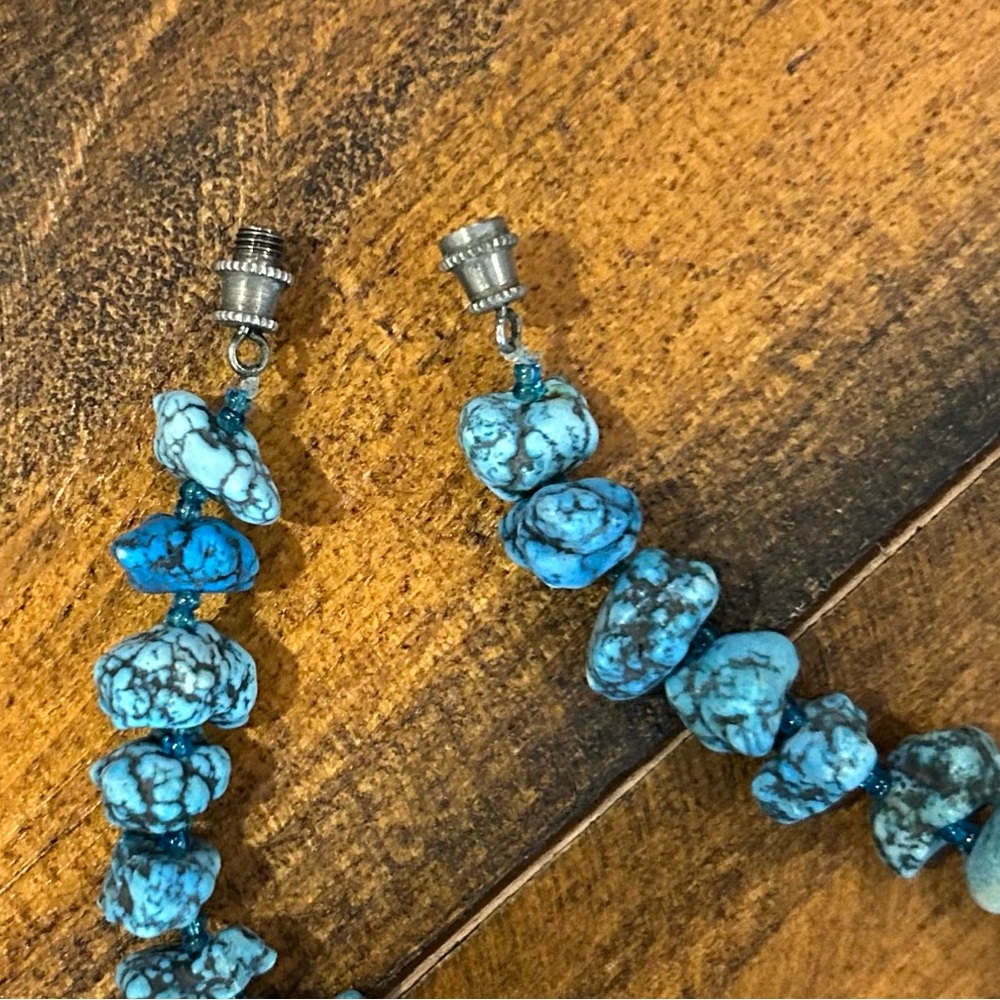 Genuine Turquoise Nugget Necklace EUC - Picture 6 of 11